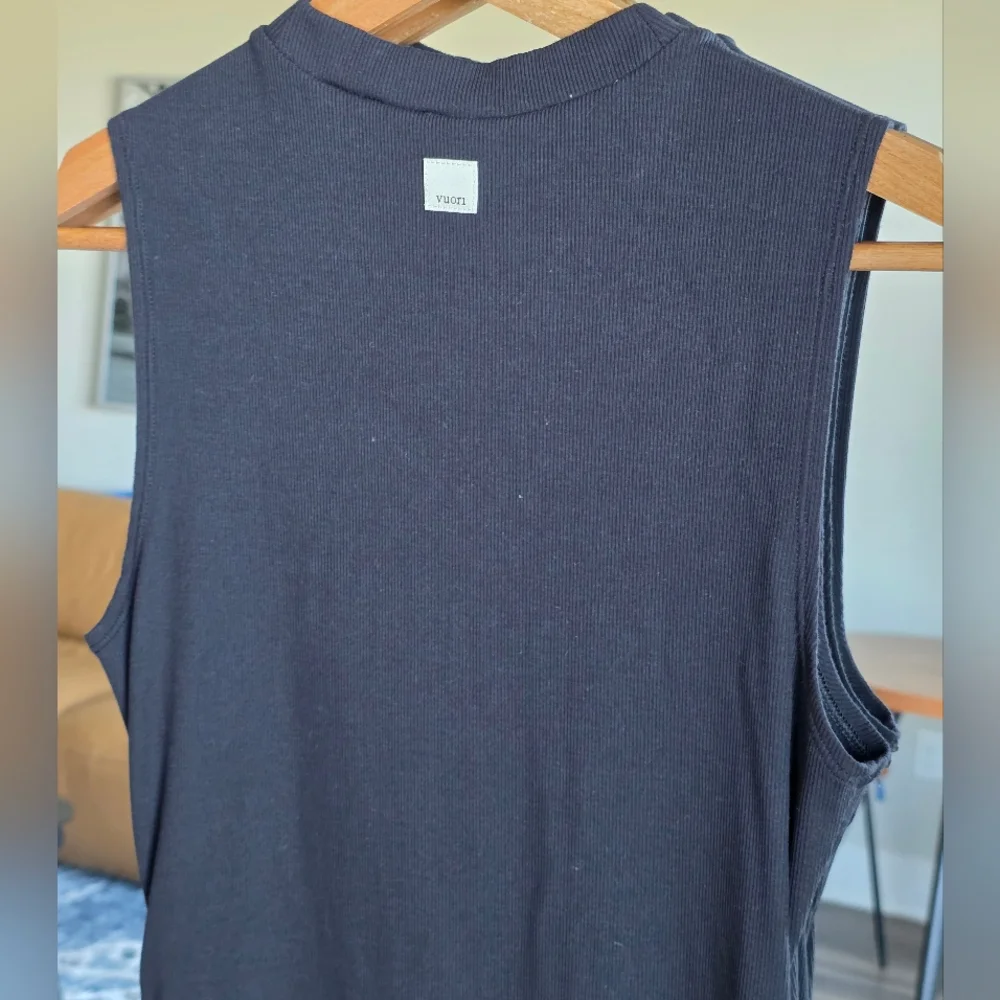 Vuori Pose Midi Tank Dress, Size Small, Black, Ribbed Midi Dress - Picture 4 of 10